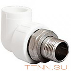 Угольник РосТурПласт с американкой для радиатора, наруж. резьба 25х3/4" арт.14627