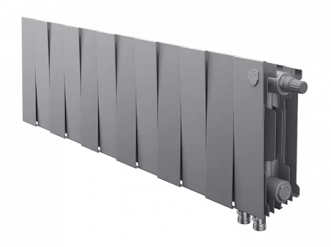 Биметаллический радиатор отопления Royal Thermo PianoForte 200 12 секций Silver Satin VDR
