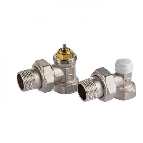 Набор термостатический Royal Thermo угловой М30х1,5 1/2" (никель)