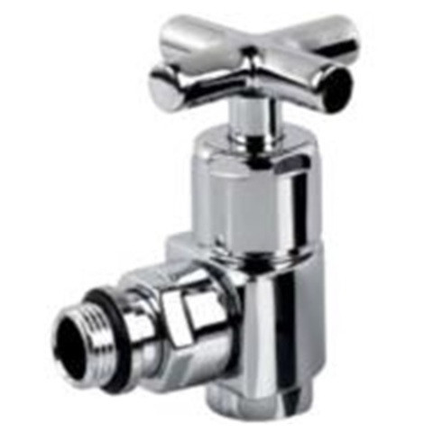 Ручной регулировки вентиль Royal Thermo угловой, хром, ручка крестовина 1/2