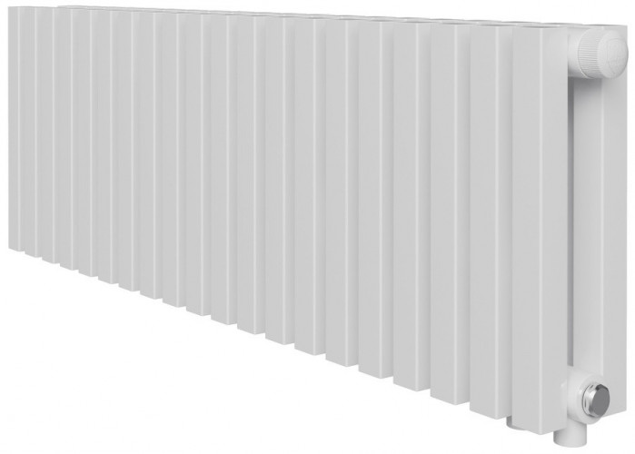 Стальной трубчатый радиатор 2-колончатый Royal Thermo Shift Q30 VC2030 - 20 секц. RAL9016, нижнее 1/2