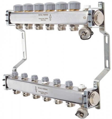Для отопления Royal Thermo 1" ВР-3/4" НР, 12 выходов, нерж. (RTE 51.112)